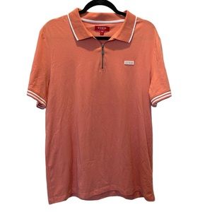 Guess Men’s Sport Pique Polo - Coral size Large